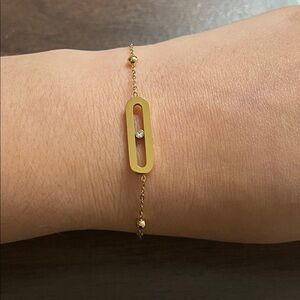 Stone link chain bracelet